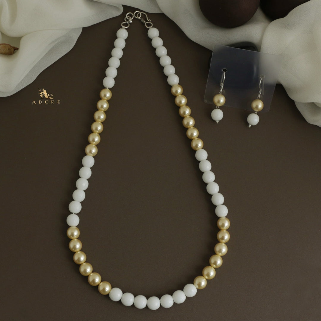 Orbia Pearl Single Layer Neckpiece With Earring