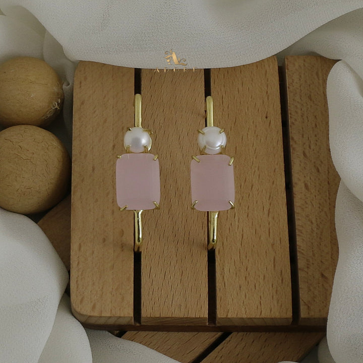 Gelon Rectangle Glossy Pearl Earring