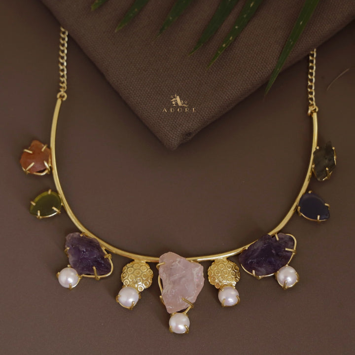 Vidur Raw Stone Pearl Neckpiece