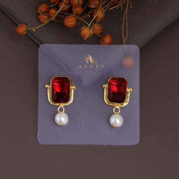 Purvika Glossy Rectangle Earring