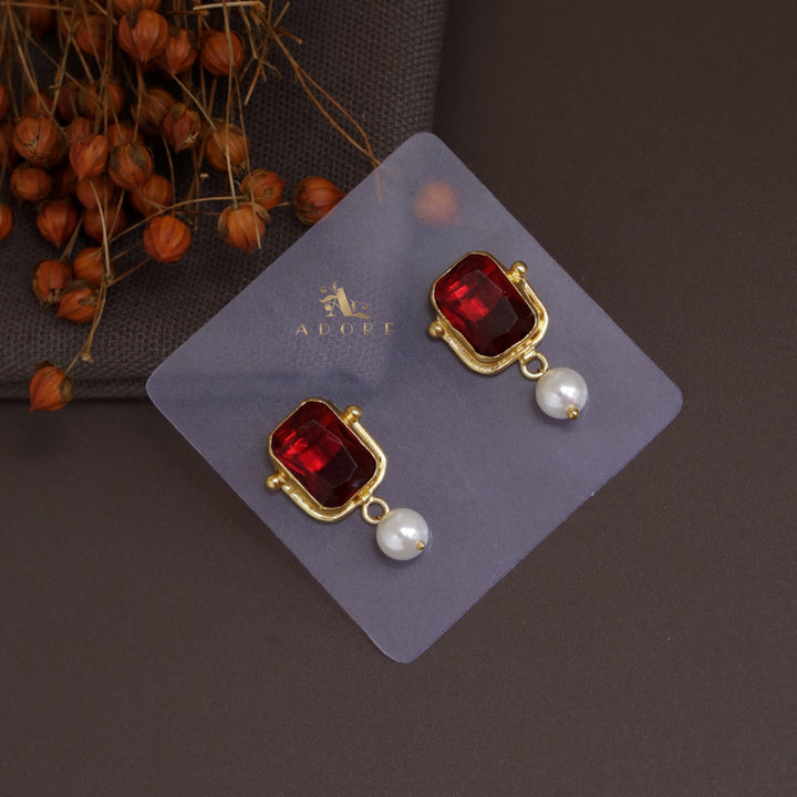 Purvika Glossy Rectangle Earring