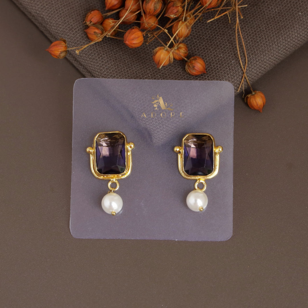 Purvika Glossy Rectangle Earring