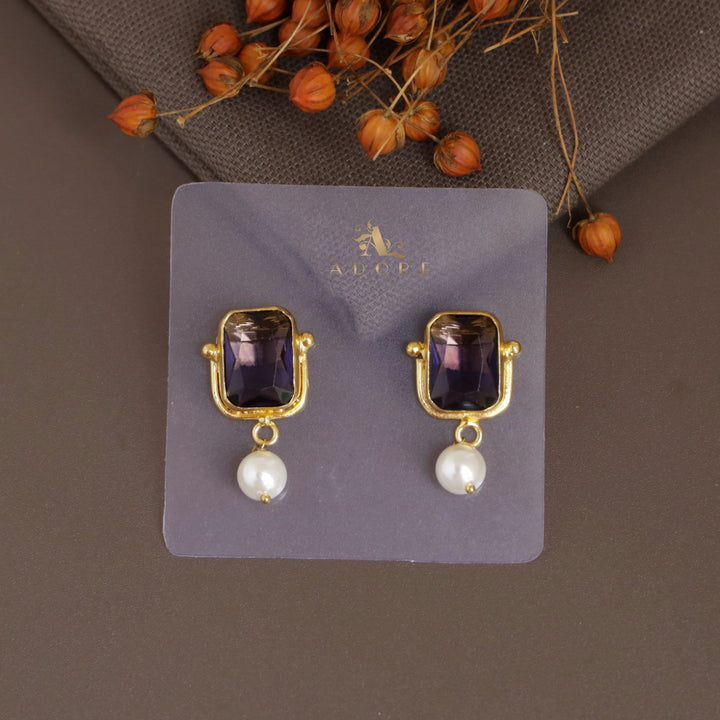 Purvika Glossy Rectangle Earring