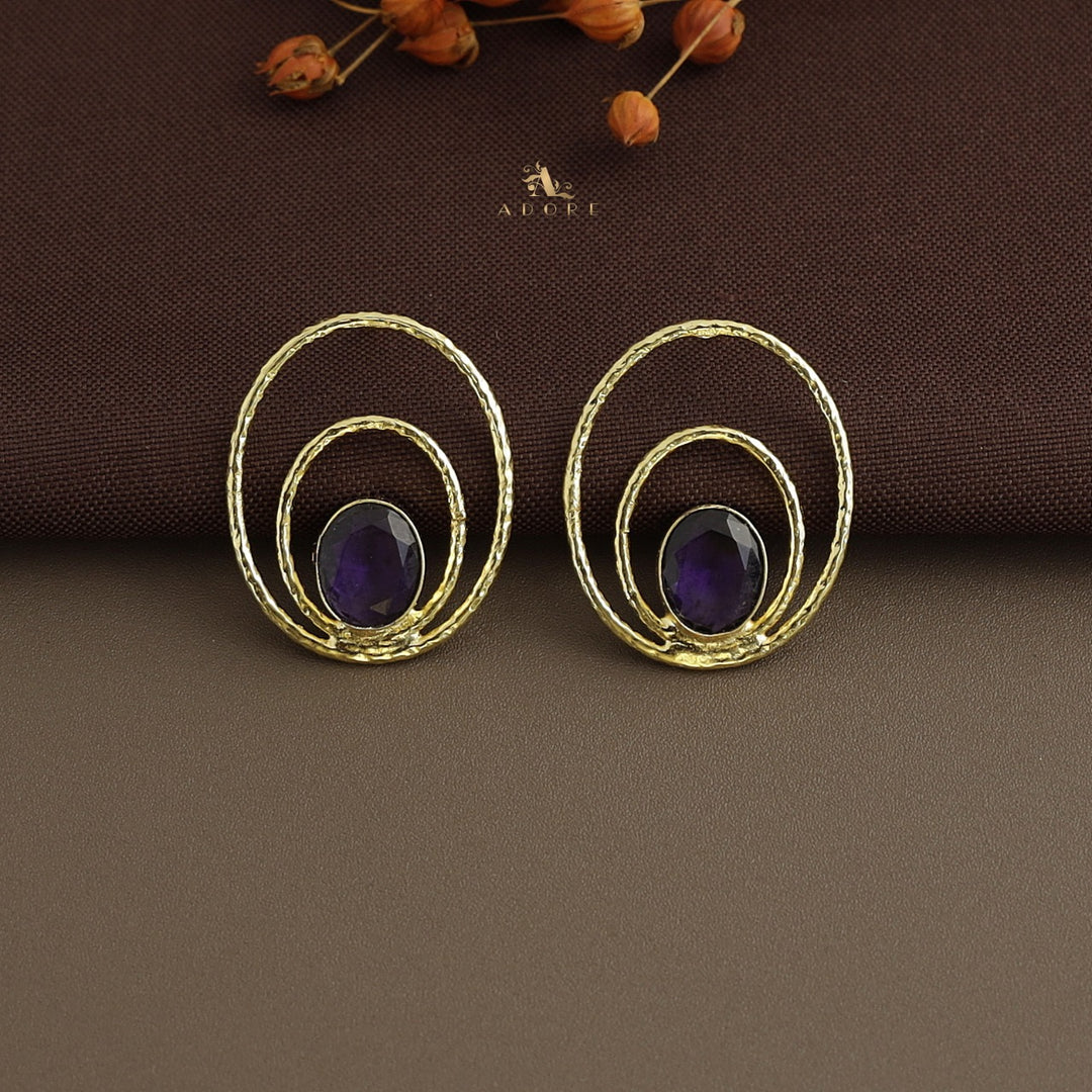 Brynna Textured Oval Glossy  Earring