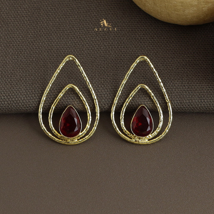 Trizza Textured drop Glossy Earring
