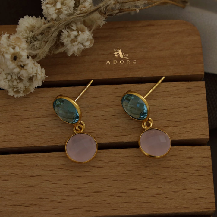 Dual Round Riverna Glossy Earring