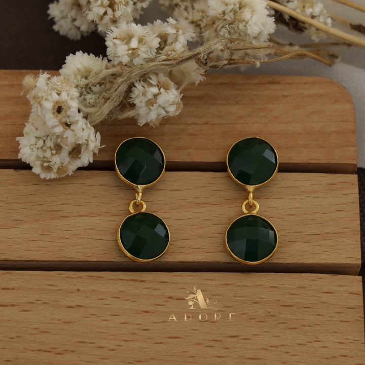 Dual Round Riverna Glossy Earring