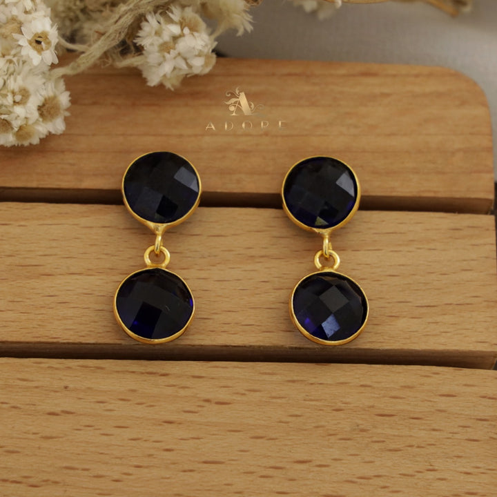 Dual Round Riverna Glossy Earring
