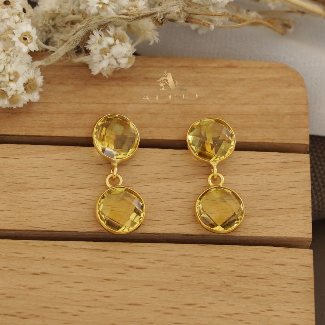 Dual Round Riverna Glossy Earring