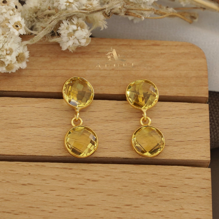 Dual Round Riverna Glossy Earring