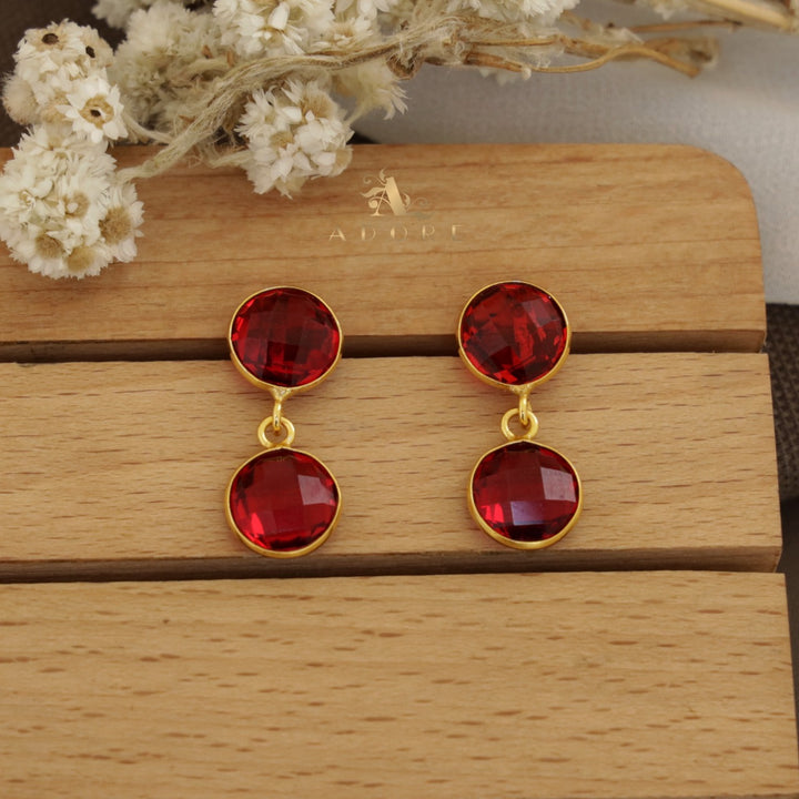 Dual Round Riverna Glossy Earring
