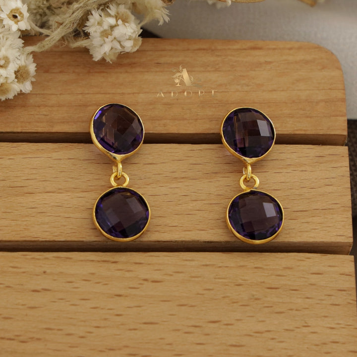 Dual Round Riverna Glossy Earring