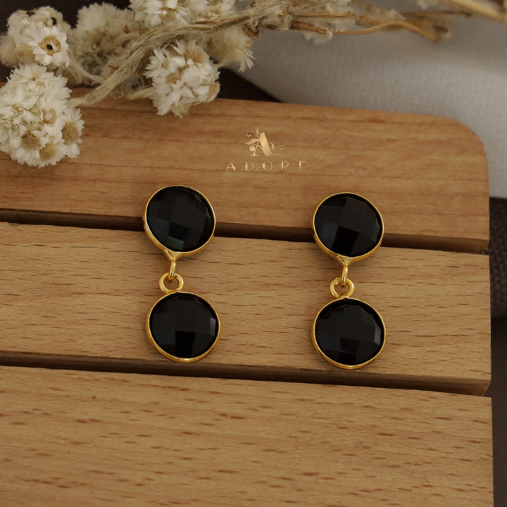 Dual Round Riverna Glossy Earring