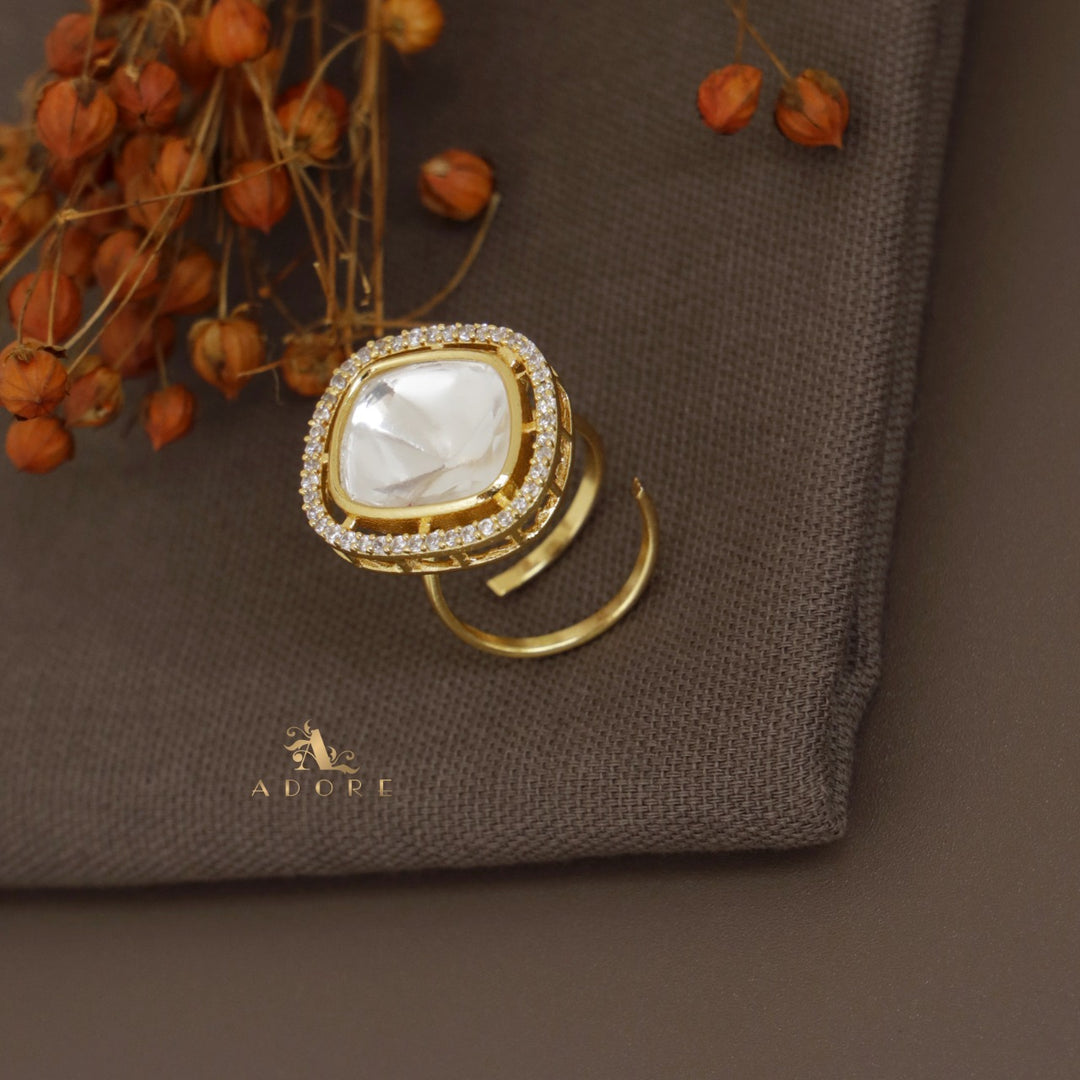 Golden Nesva Polki Ring