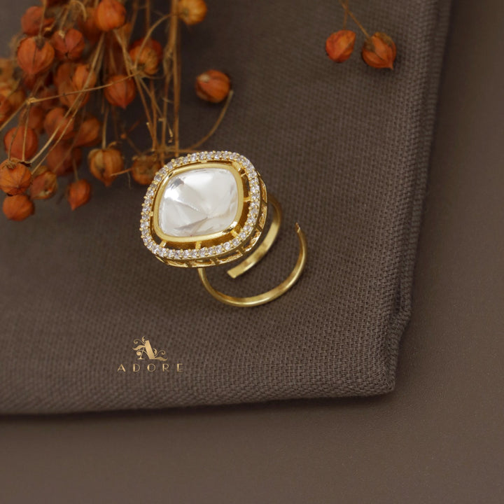 Golden Nesva Polki Ring