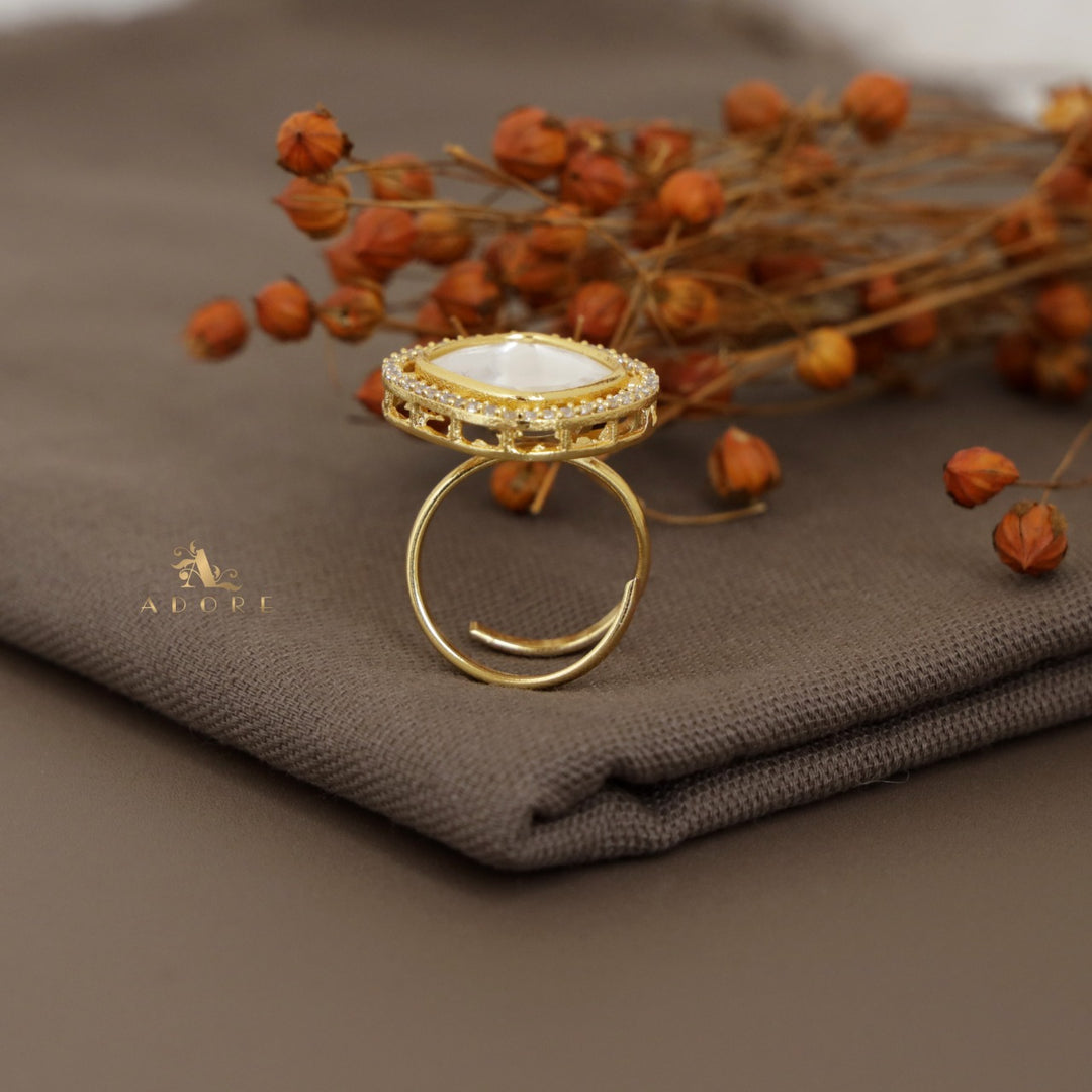 Golden Nesva Polki Ring