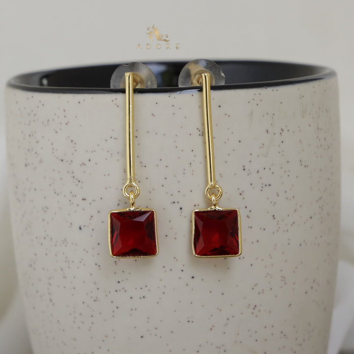 Trevin Stem And Square Glossy Earring