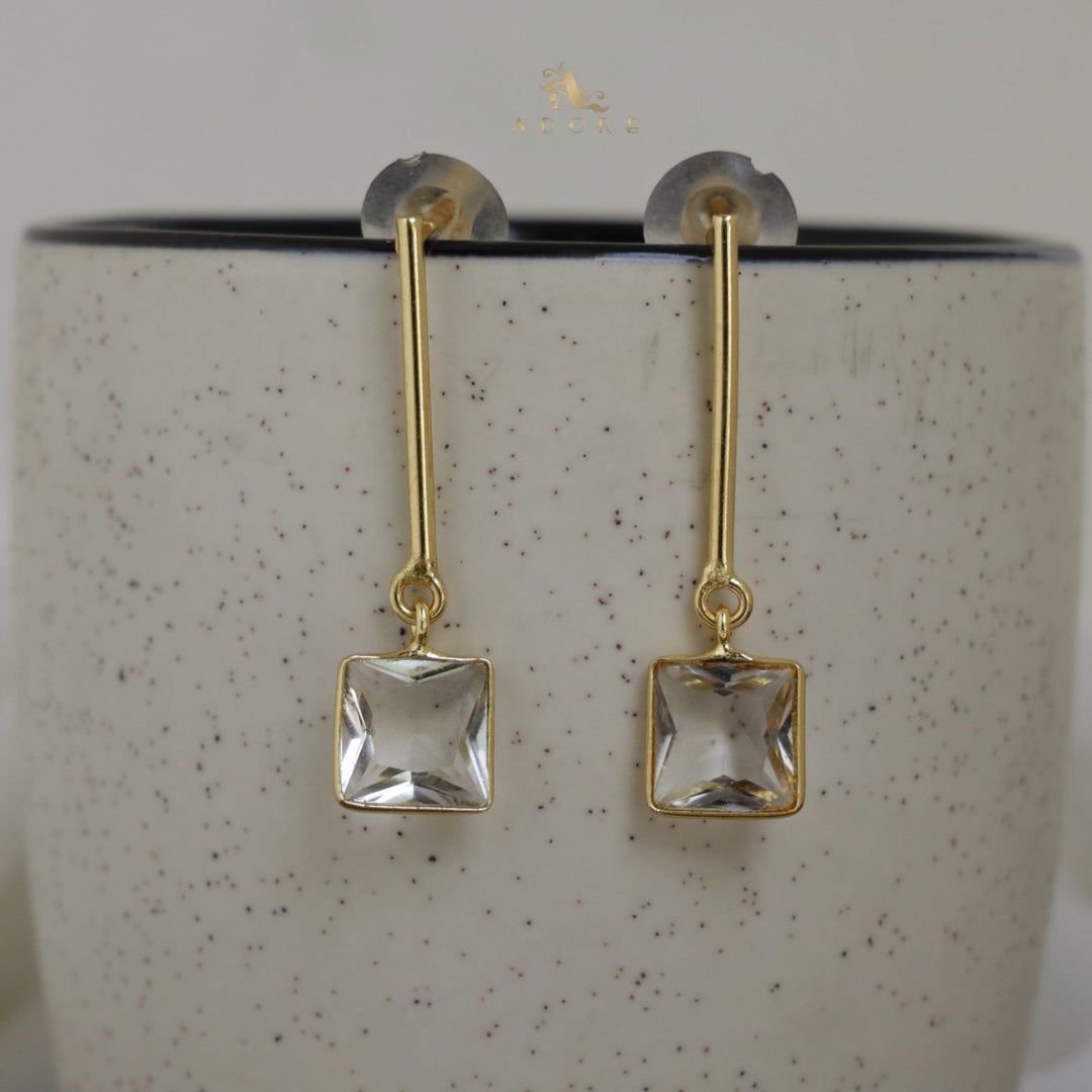 Trevin Stem And Square Glossy Earring