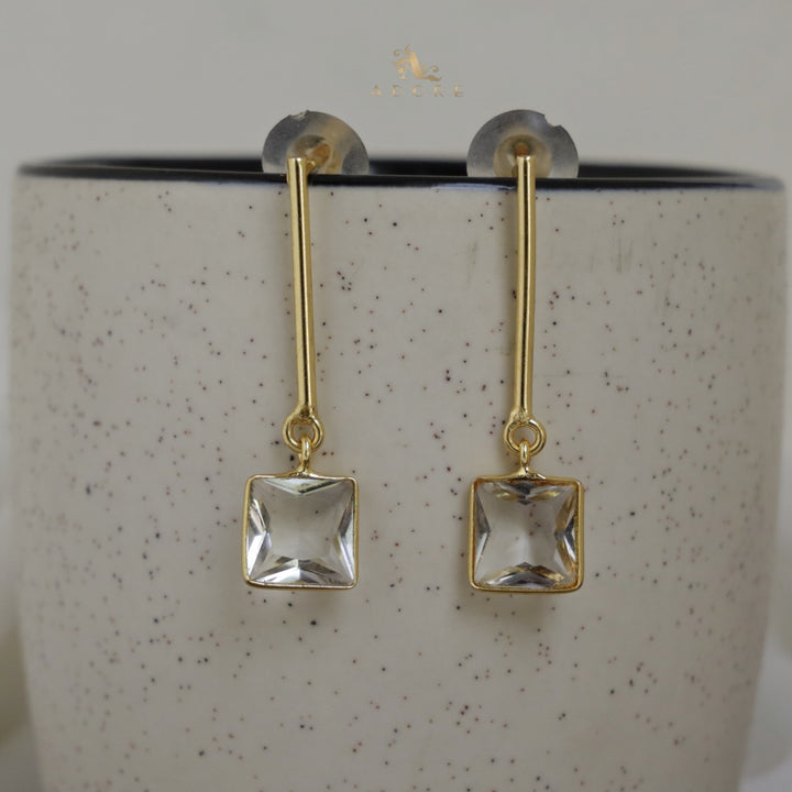 Trevin Stem And Square Glossy Earring