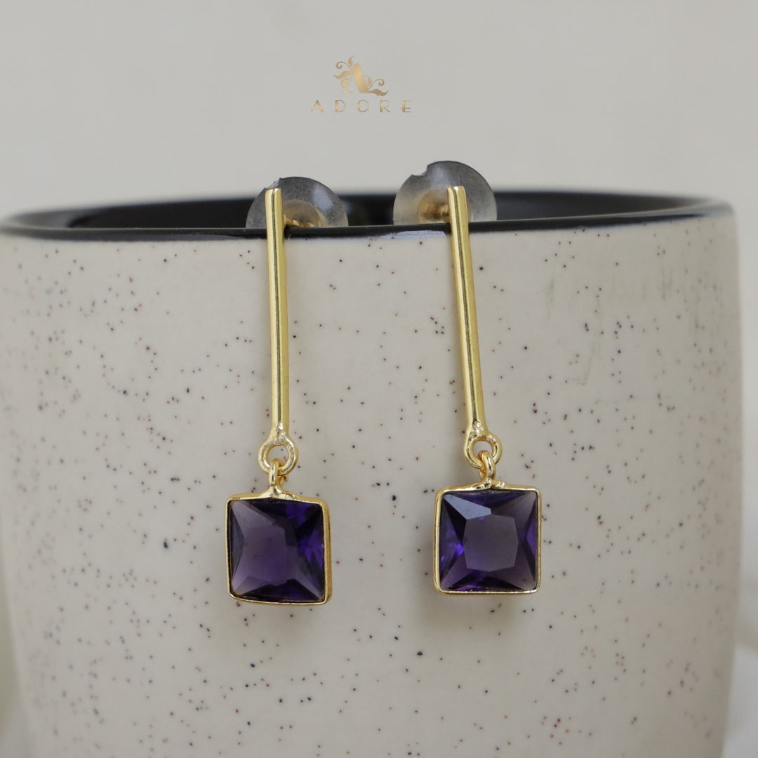 Trevin Stem And Square Glossy Earring