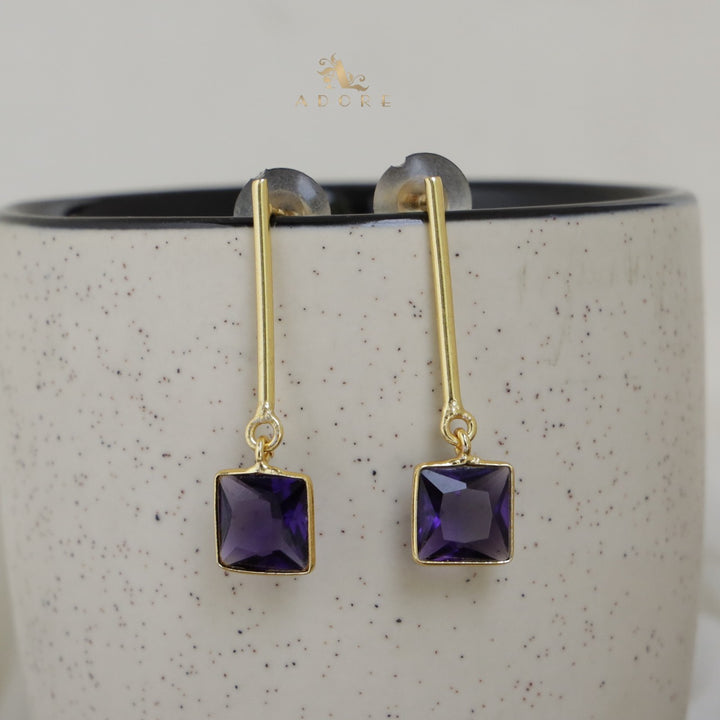 Trevin Stem And Square Glossy Earring