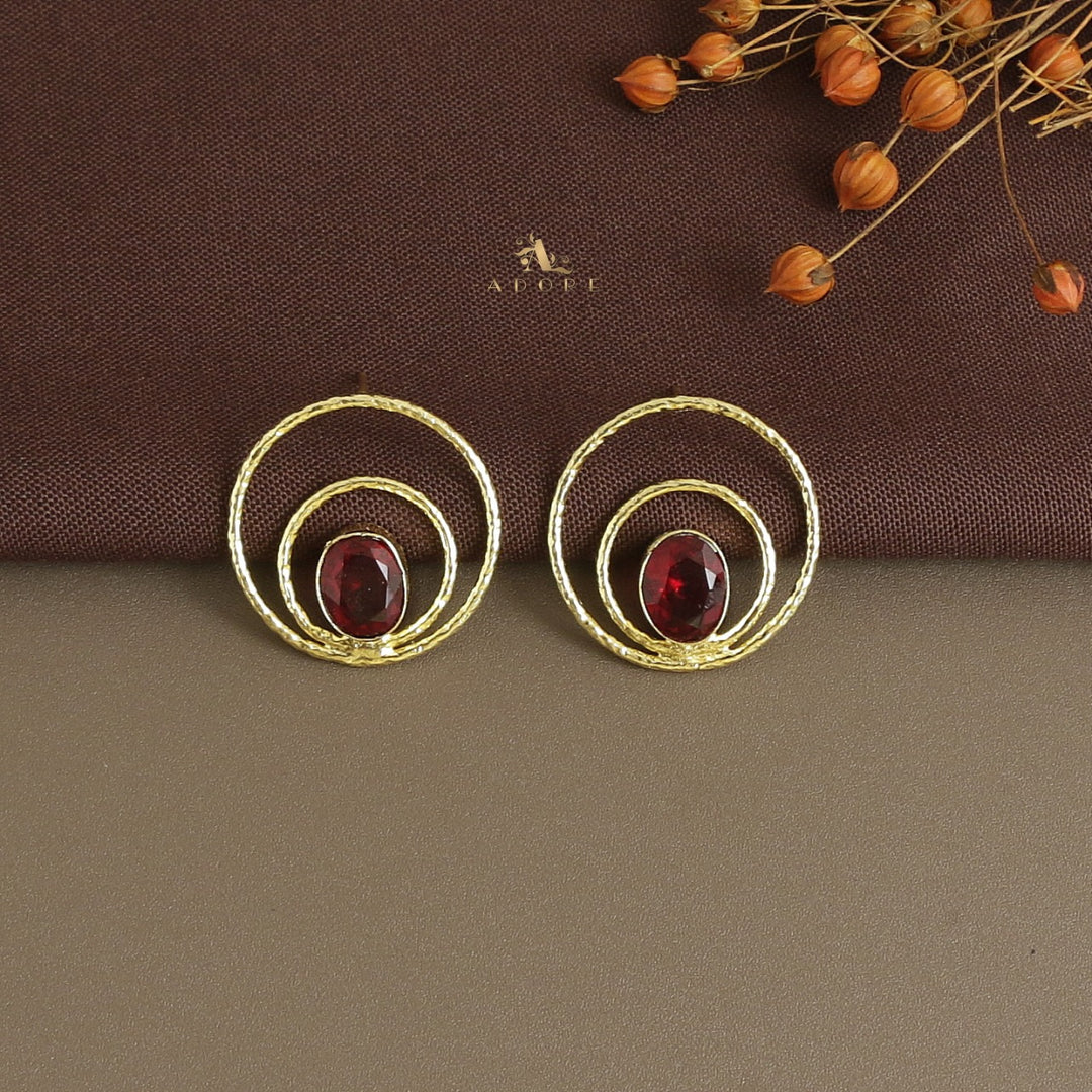 Brynna Textured Circle Glossy  Earring