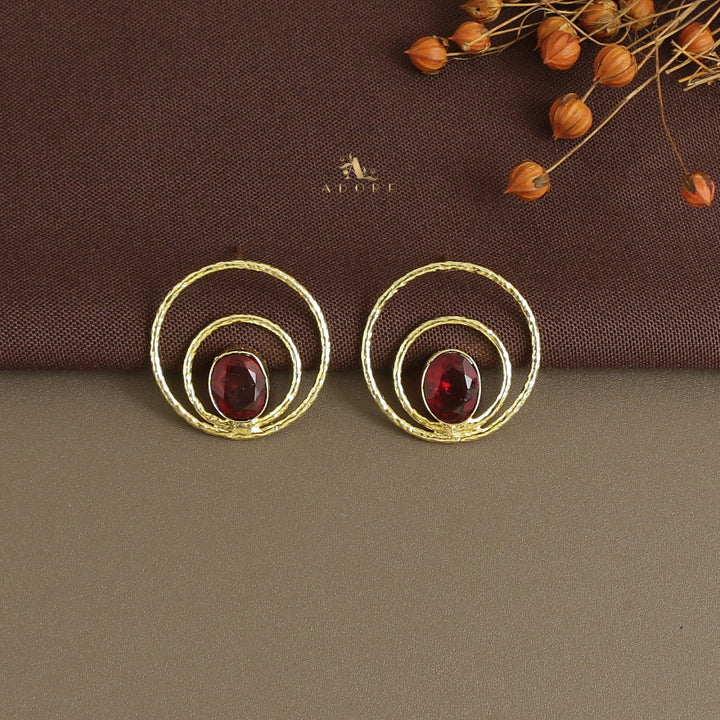Brynna Textured Circle Glossy  Earring