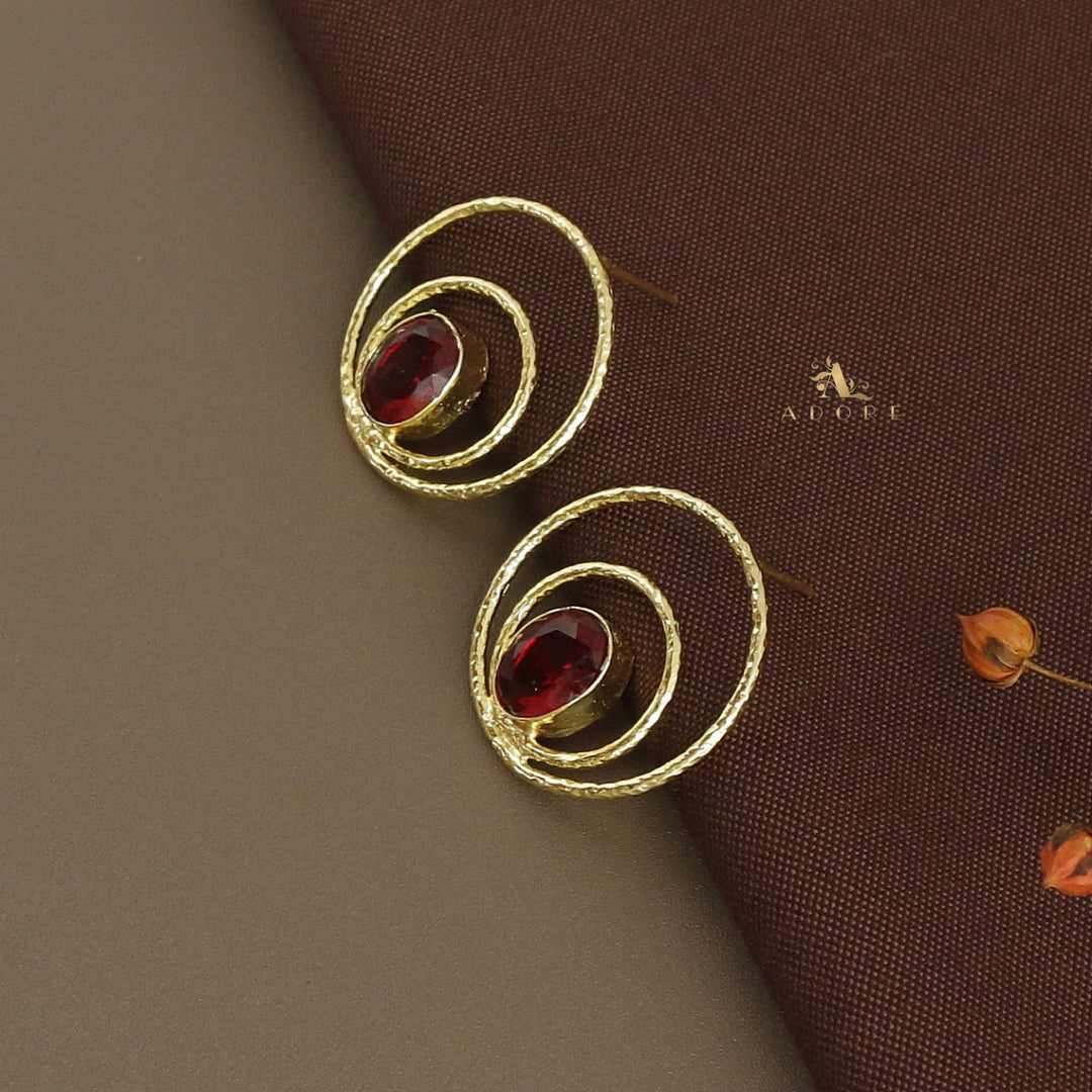 Brynna Textured Circle Glossy  Earring
