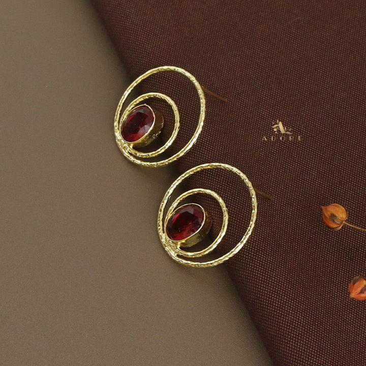 Brynna Textured Circle Glossy  Earring