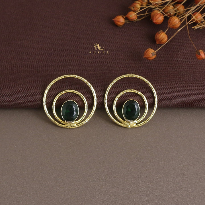 Brynna Textured Circle Glossy  Earring