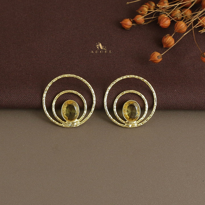 Brynna Textured Circle Glossy  Earring