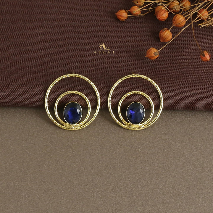 Brynna Textured Circle Glossy  Earring