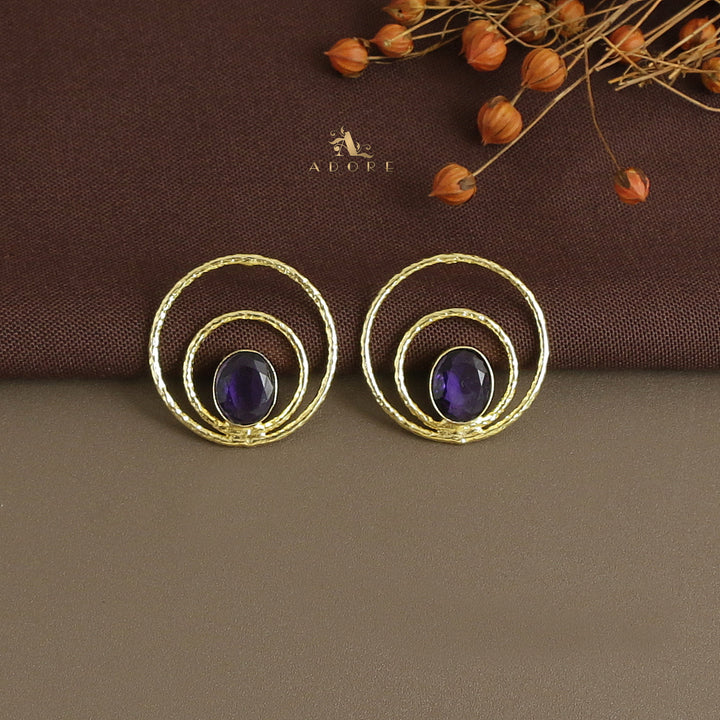 Brynna Textured Circle Glossy  Earring