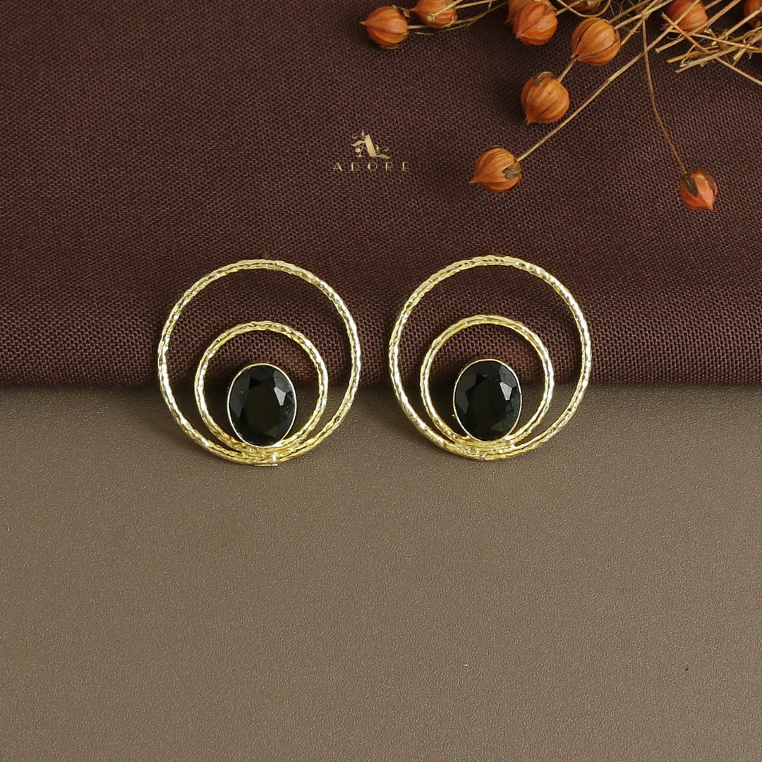 Brynna Textured Circle Glossy  Earring