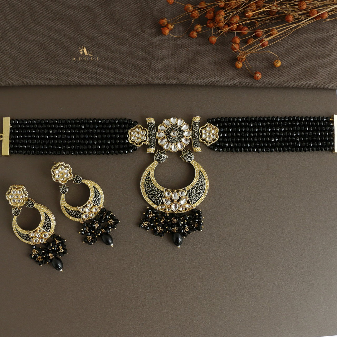 Aarunya Meenakari Kundan Neckpiece With Earring