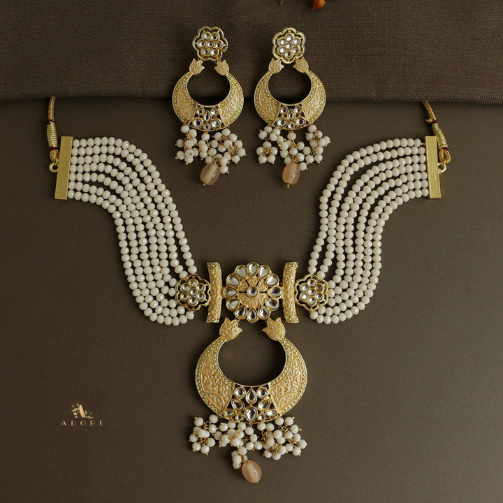 Aarunya Meenakari Kundan Neckpiece With Earring