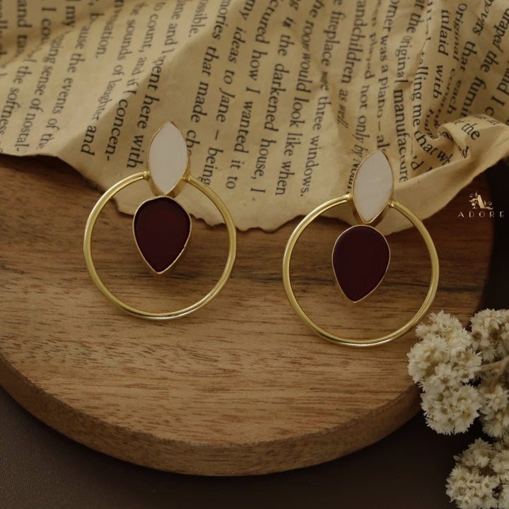 Polvia Golden Circle MOP Earring