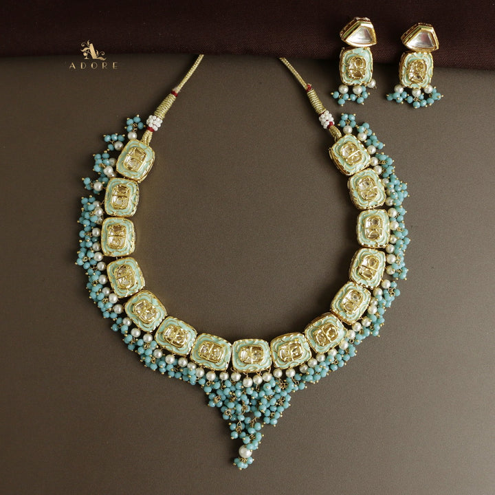 Vyusti Polki Kundan Neckpiece With Earring