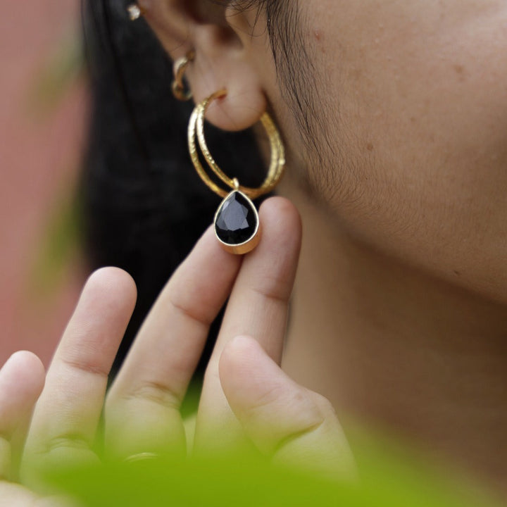 Textured Glossy Klo Mark 2 Layer Earring