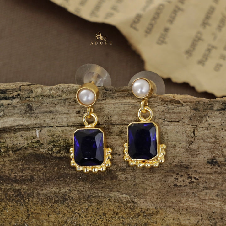 Riba Rectangle Glossy Pearl Earring