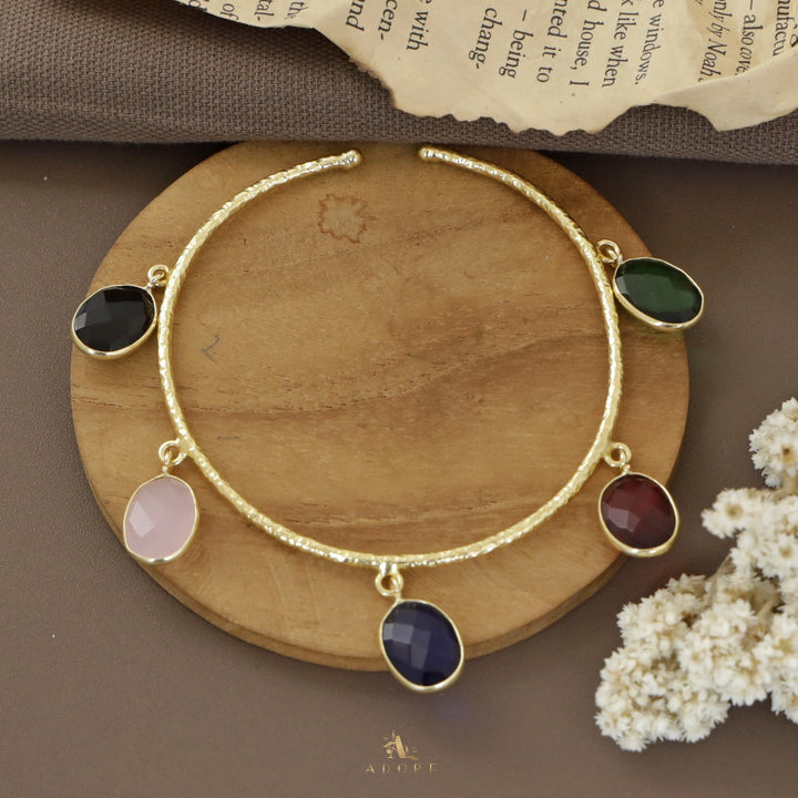 Multicolour Maelyn Textured Glossy Bangle