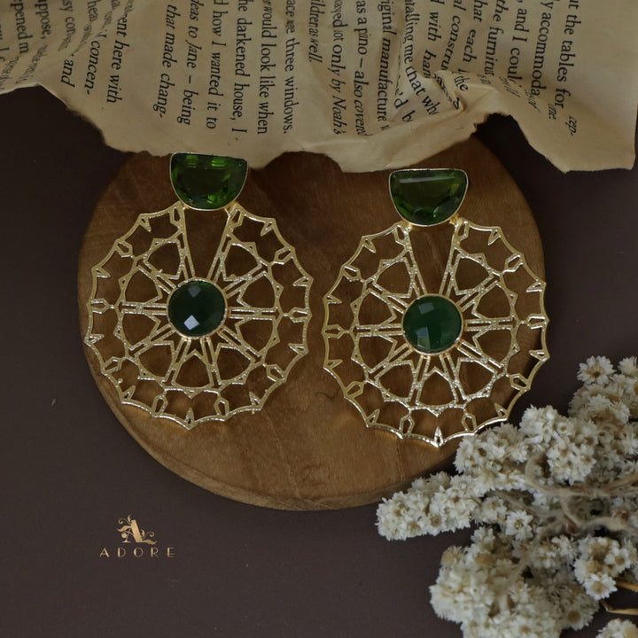 Golden Rangoli Glossy Earring