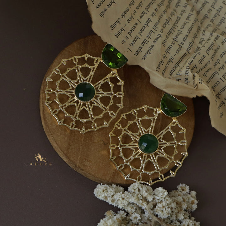 Golden Rangoli Glossy Earring