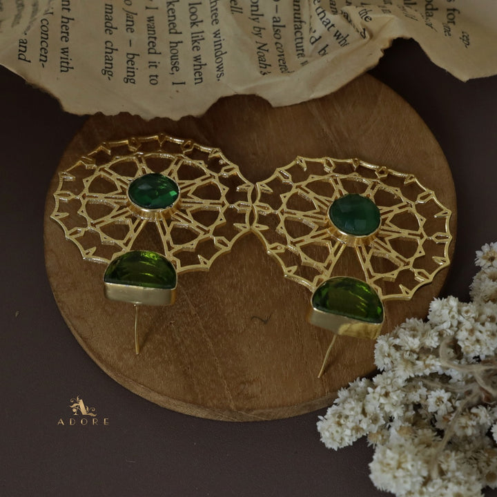 Golden Rangoli Glossy Earring