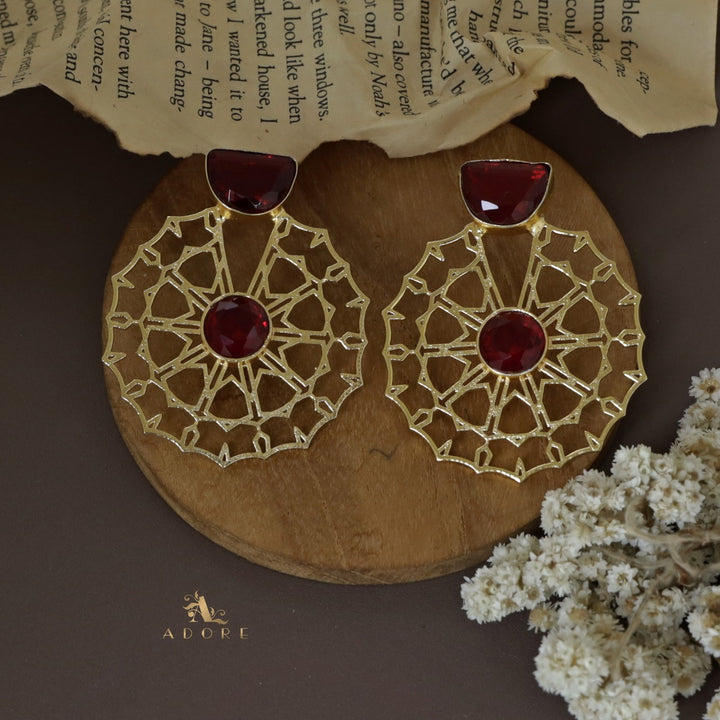 Golden Rangoli Glossy Earring