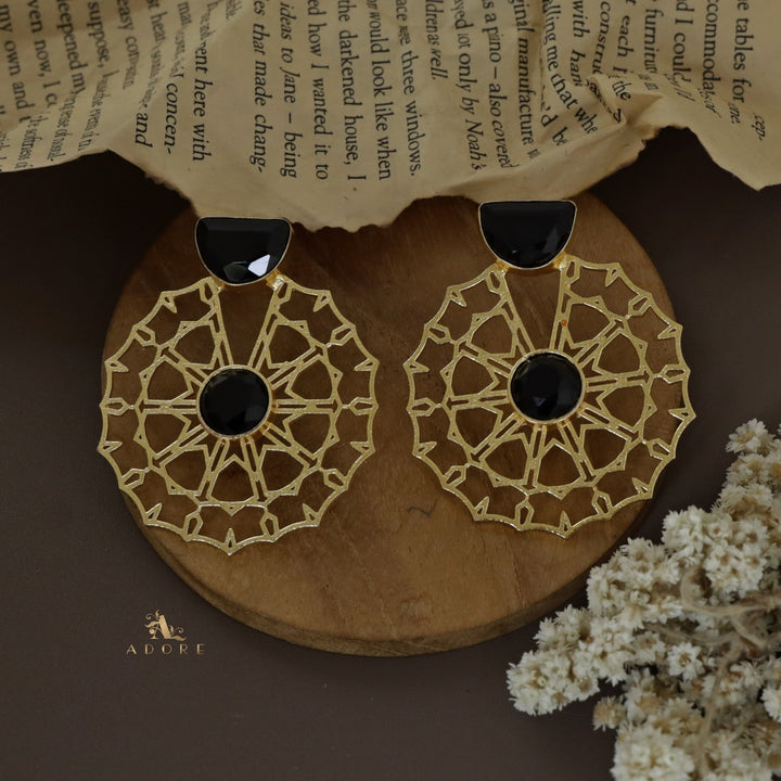 Golden Rangoli Glossy Earring