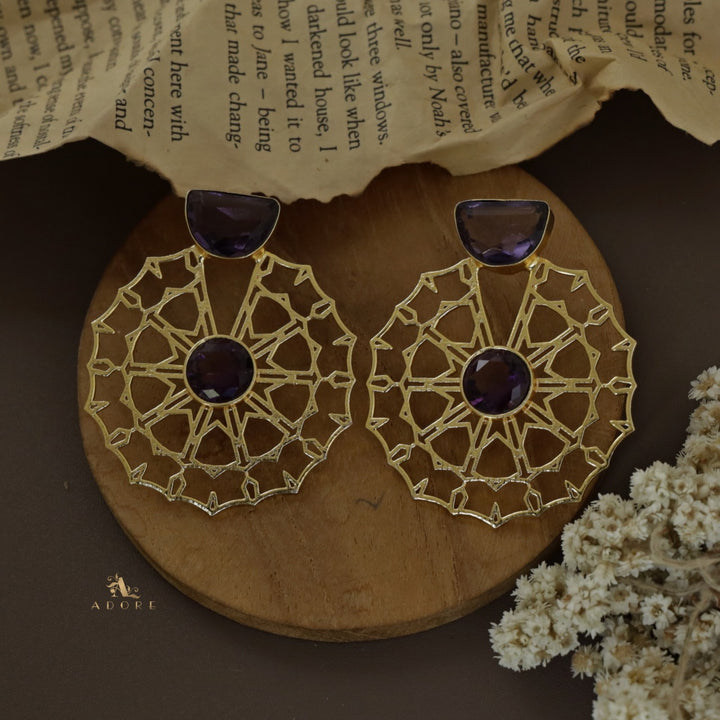 Golden Rangoli Glossy Earring