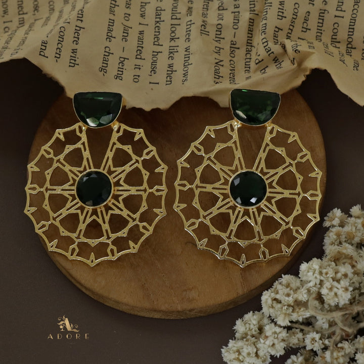 Golden Rangoli Glossy Earring
