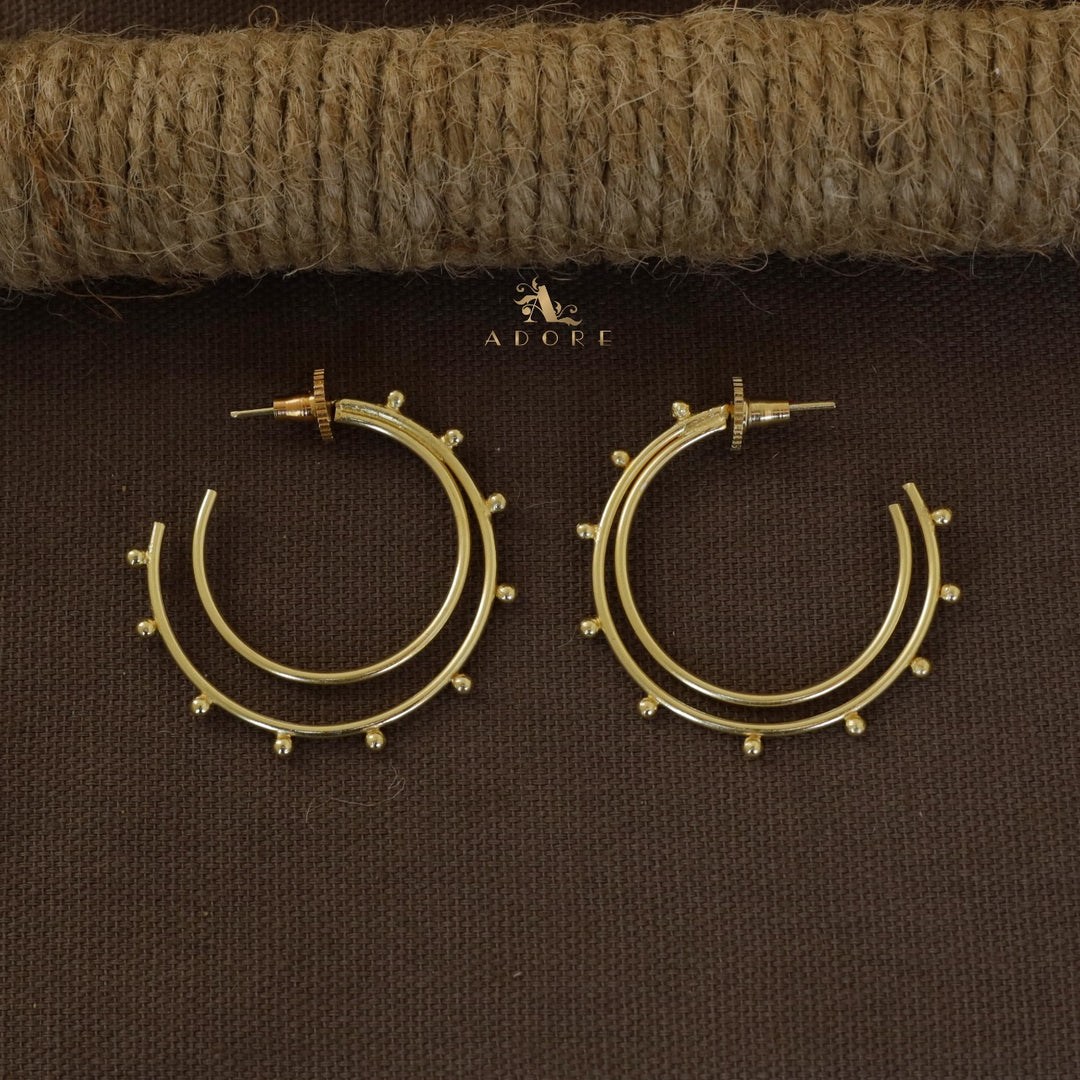 Golden 2 Layer Laney Dotted Earring