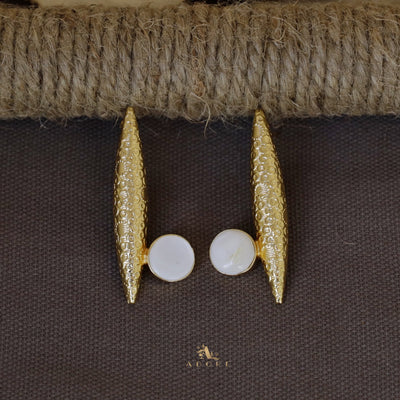 Bubble Bar White Earring